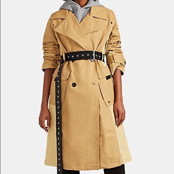 Avec Les Filles Colorblock Cotton Trench w/ Belt - Picture 6 of 8